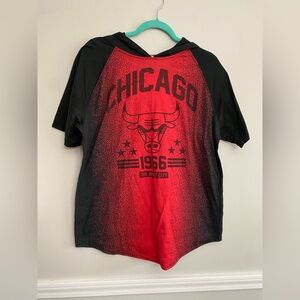 90s Chicago Bulls Hooded Tee Shirt - L